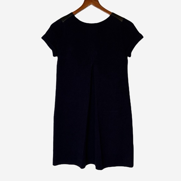 Massimo Dutti Wool Blend Mini Dress With Leather Details - Picture 8 of 15